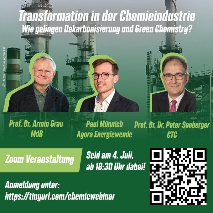 Bildmontage zum Webtalk am 4. Juli 2023 mit Peter Seeberger, Armin Grau und Paul Münnich