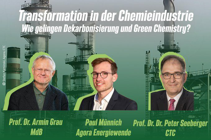 Bildmontage zum Webtalk am 4. Juli 2023 mit Peter Seeberger, Armin Grau und Paul Münnich